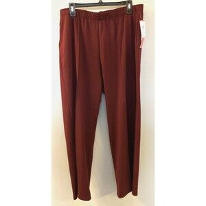 Cathy Daniels Womens Burgundy Pull On Dress Pant Size XL NWT